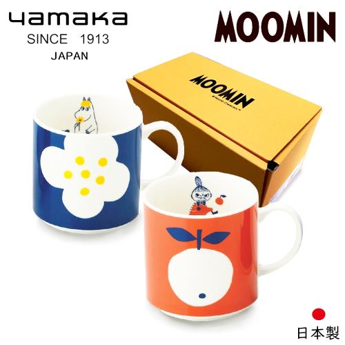 【日本山加yamaka】moomin嚕嚕米彩繪陶瓷馬克杯禮盒2入組 (MM0324-13)
