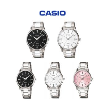 CASIO 卡西歐 簡約鋼帶防水石英白面數字時尚對錶 MTP1303D/LTP1303