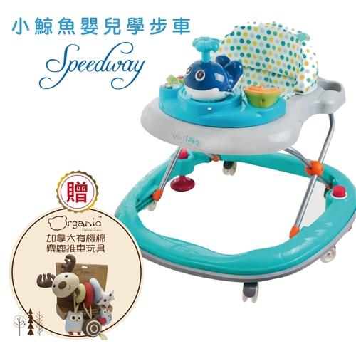 【vivibaby】鯨魚學步車+贈-加拿大有機棉麋鹿推車玩具