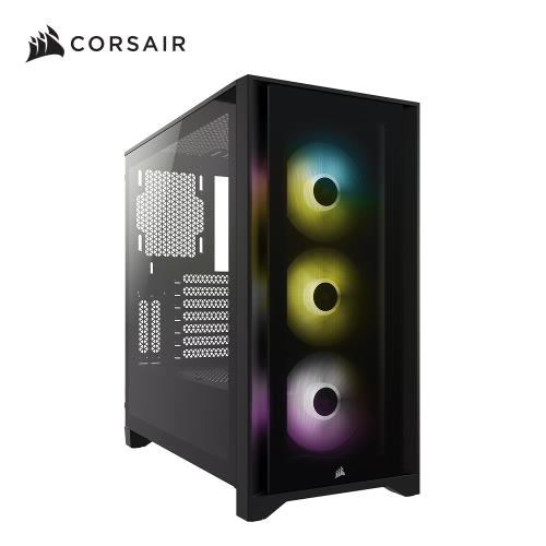 Corsair 海盜船 iCUE 4000X RGB鋼化玻璃中塔式ATX電腦機殼—黑色