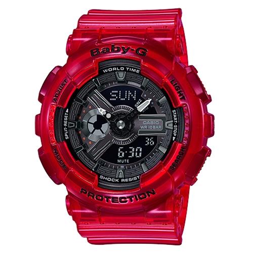 【CASIO 卡西歐】BABY G 雙顯女錶 樹脂錶帶 防水 世界時間(BA-110CR-4A)
