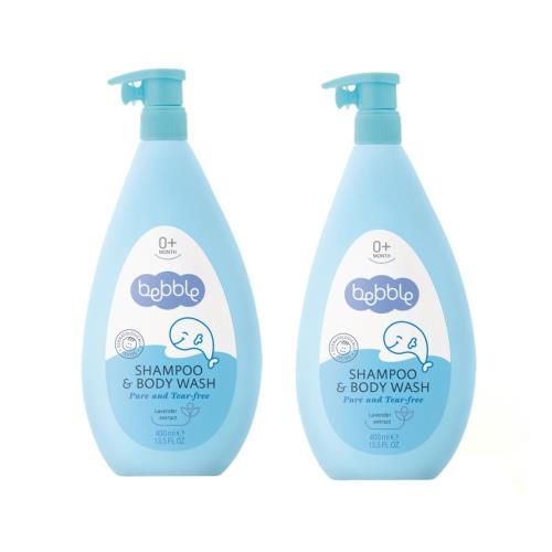 《2入特惠》Bebble貝朵 新生兒植萃洗髮/沐浴露400ml