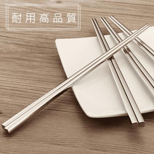 316不鏽鋼超耐用加長方形筷(10雙組)/