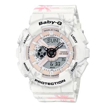 【CASIO 卡西歐】美國西岸海灘風情 雙顯女錶 樹脂錶帶 防水100米 世界時間(BA-110CF-7A)