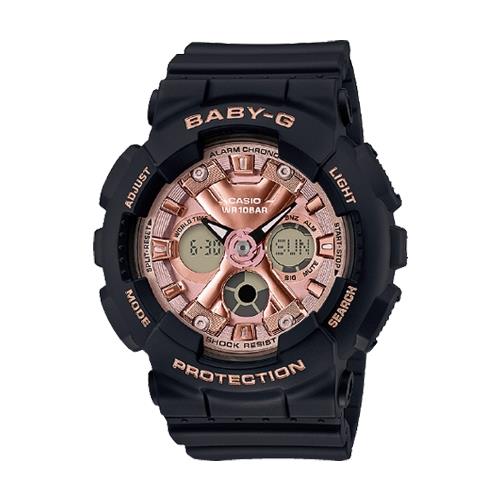 【CASIO 卡西歐】BABY-G 風格時尚雙顯女錶 樹脂錶帶 防水100米(BA-130-1A4)