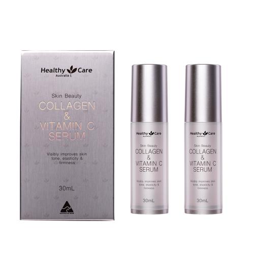 【澳洲 Healthy Care-專業級 】美肌膠原蛋白與維他命C彈力亮澤精華- 2入組30ml/瓶即期品 2023年三月到期