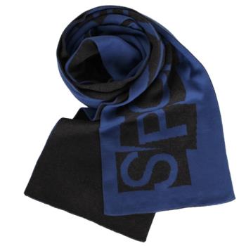 agnes b. SPORT b.大logo 圍巾(藍x黑)