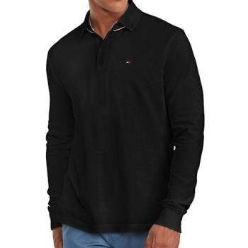 Tommy Hilfiger 2021男士經典款黑色長袖Polo衫