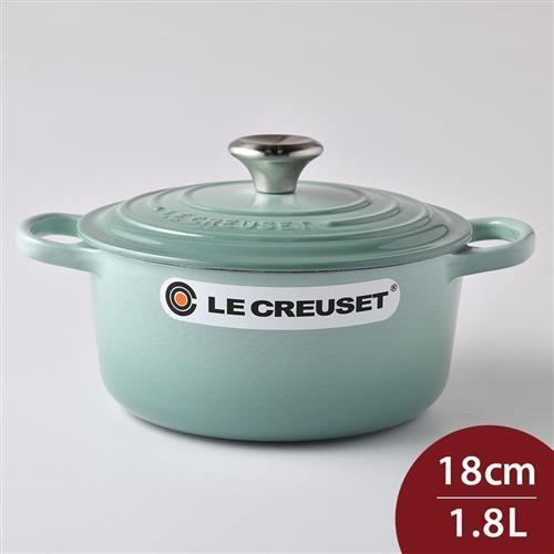 Le Creuset 琺瑯鑄鐵典藏圓鍋 18cm 1.8L 悠然綠 法國製