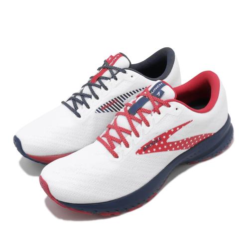 Brooks 慢跑鞋 Launch 7 Go USA 運動 男鞋  路跑 緩震 DNA科技 透氣 USA限定 白 藍 1103242E166