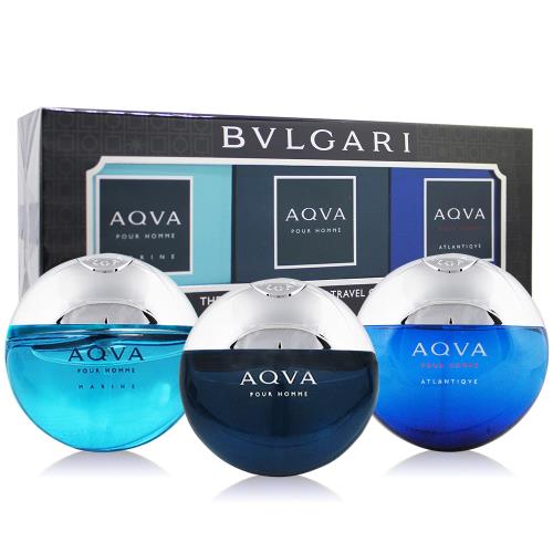 BVLGARI 寶格麗 水能量男性隨行香水禮盒(15mlX3)[活力海洋+水能量+勁藍]-國際航空版