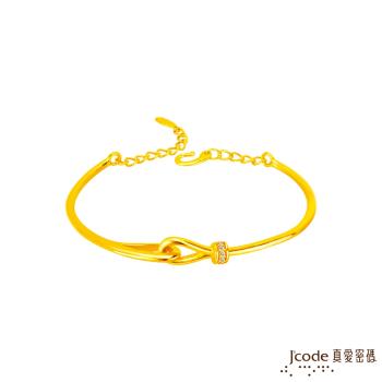 Jcode真愛密碼金飾 緊扣最愛黃金手環-寶石款