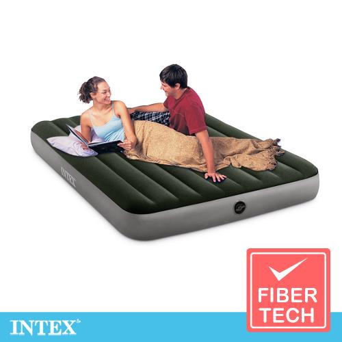 INTEX 經典雙人加大(fiber-tech)充氣床墊(綠絨)-寬152cm(64109)