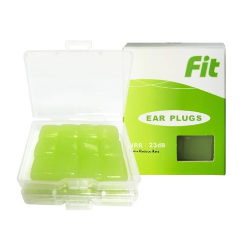 FIT 矽膠耳塞 超柔軟可塑型 防噪音 睡眠 游泳 飛行 適用/24入/綠色  (內附收納盒價值$60)