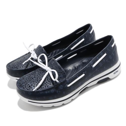 Skechers休閒鞋GoWalk5Nautical女鞋運動水鞋排水雨天必備健走鞋大底藍白111107NVY