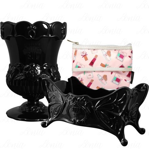 ANNA SUI 安娜蘇 魔法棒彩妝刷座+魔彩寶盒A+HABA 無添加主義 輕巧化妝包