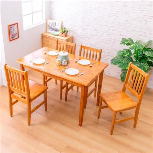 【AS】麗晶西餐桌+木面餐椅(一桌四椅組合)
