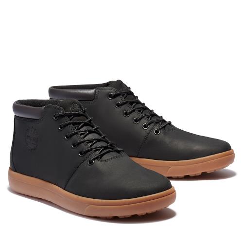 (多款下殺)Timberland 男款黑色全粒面皮革4吋鞋A2DSN001