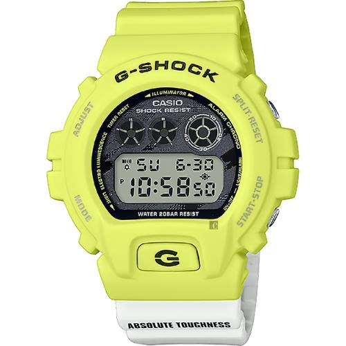 CASIO卡西歐G-SHOCKLIGHTINGYELLOWSERIES戶外運動計時手錶DW-6900TGA-9