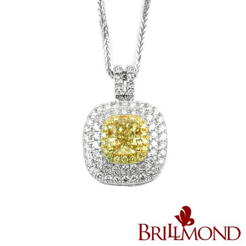 【BRILLMOND】黃彩鑽GIA FANCY YELLOW 1克拉極致豪華鑽墜(Fancy Yellow/VS2 18K金台)