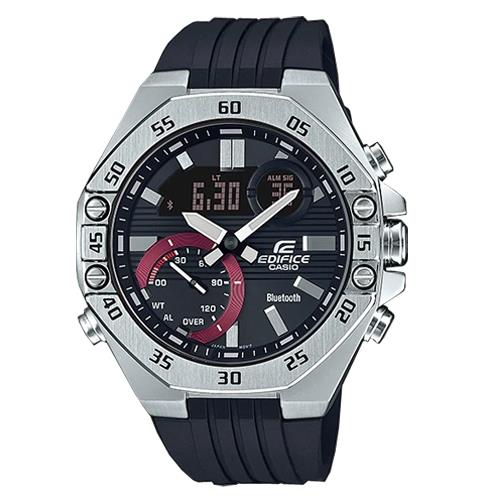 【CASIO 卡西歐】EDIFICE 藍牙智慧錶款 男錶 橡膠錶帶 防水100米(ECB-10P-1A)
