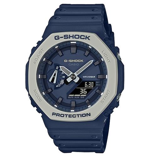 【CASIO 卡西歐】G-SHOCK 雙顯 男錶 矽膠錶帶 防水200米 礦物玻璃(GA-2110ET-2A)