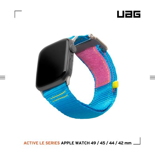 UAG Apple Watch 42/44/45/49mm 時尚尼龍錶帶(加長版)-藍粉
