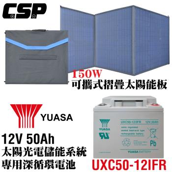 [CSP] 太陽能儲電組 適用 露營車 長期在外工作者 跑船 150W太陽能板 2年保固 安裝於車頂進行電能儲蓄SP-150+UXC50-12IFR