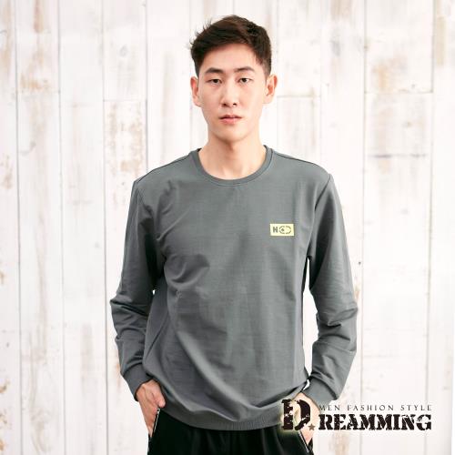 【Dreamming】INSIST印花彈力休閒圓領長T(共二色)
