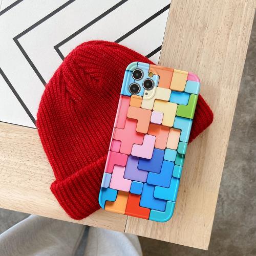 iPhone 12 6.1吋 彩色方塊仿3D手機殼