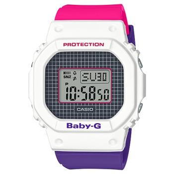 【CASIO 卡西歐】BABY-G 經典數位顯示電子女錶 樹脂錶帶 防水200米(BGD-560THB-7)