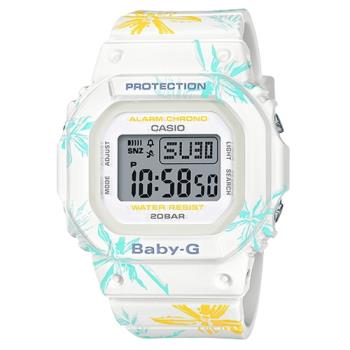【CASIO 卡西歐】BABY-G 美國西岸海灘風情 電子女錶 樹脂錶帶 白色錶面(BGD-560CF-7D)