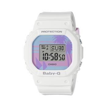 【CASIO 卡西歐】BABY-G 海灘風情電子錶 橡膠錶帶 霧面白 防水200米(BGD-560BC-7)