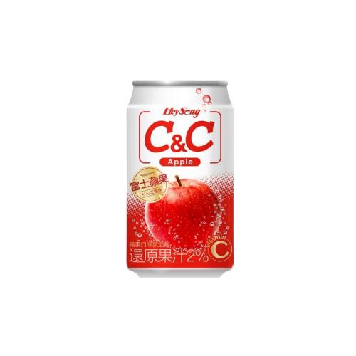 【黑松】 C&C氣泡飲-蘋果口味330ml (24入)