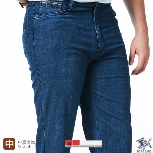 NST Jeans 日本藍織紋 男淺色牛仔褲-中腰直筒 390(5803)