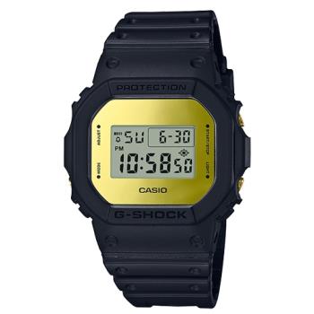 【CASIO 卡西歐】G-SHOCK 復刻經典電子男錶 樹脂錶帶 金色錶面 防水200米(DW-5600BBMB-1D)