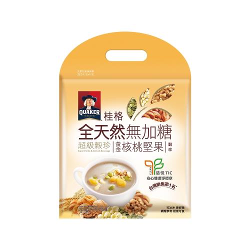 【QUAKER 桂格】全天然100%無加糖超級穀珍系列-黃金核桃堅果(28g*10入 可冰沖)