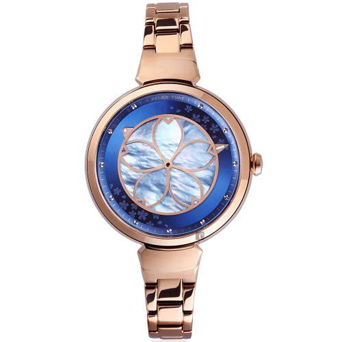 RELAX TIME 年度設計錶款 綻放系列 夜櫻 櫻花手錶(RT-72-2)