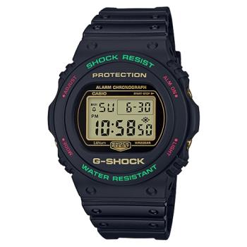 【CASIO 卡西歐】G-SHOCK 經典復古錶款 樹脂錶帶 防水200米(DW-5700TH-1)