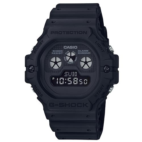 【CASIO 卡西歐】G-SHOCK 酷炫電子男錶 橡膠錶帶 黑 防水200米(DW-5900BB-1)