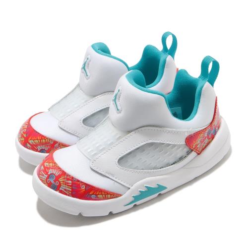 Nike 休閒鞋 Jordan 5 Retro 運動 童鞋 襪套 舒適 避震 喬丹 小童 穿搭 白 紅 CK1228148 [ACS 跨運動]