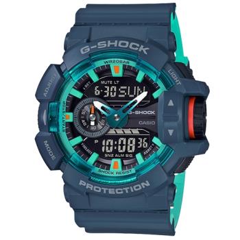 【CASIO 卡西歐】G-SHOCK 雙顯錶 橡膠錶帶 黑金 防水200米(GA-400CC-2A)