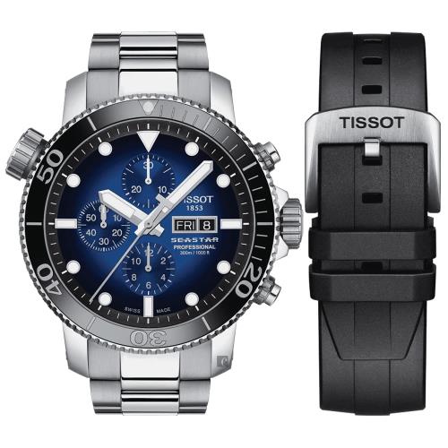 TISSOT天梭Seastar限量海洋之星計時潛水機械錶-48mmT1206141104100