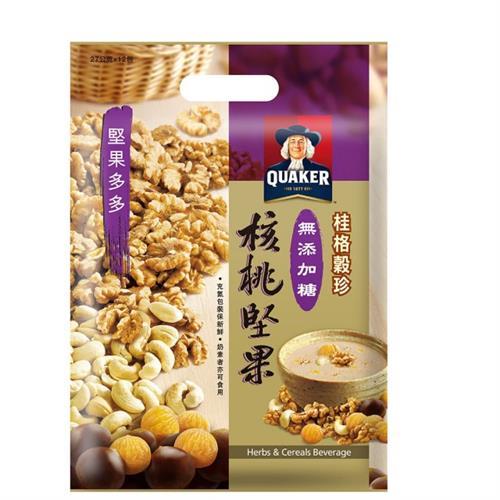 【桂格】穀珍堅果多多系列-無添加糖核桃堅果燕麥(27g*12入)