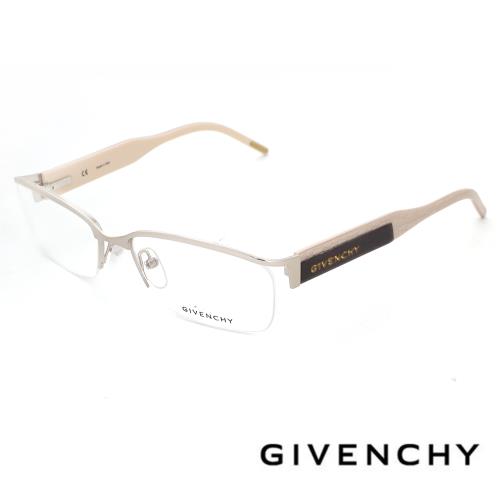 GIVENCHY 紀梵希】法國率性眉框設計師款光學眼鏡(- 經典白- GIVGV429