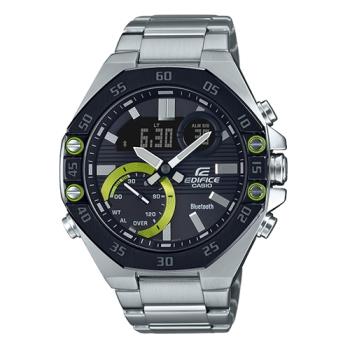 【CASIO 卡西歐】EDIFICE 藍芽智慧錶款 手機藍芽連線功能 男錶 不鏽鋼錶帶 防水100米(ECB-10DB-1A)