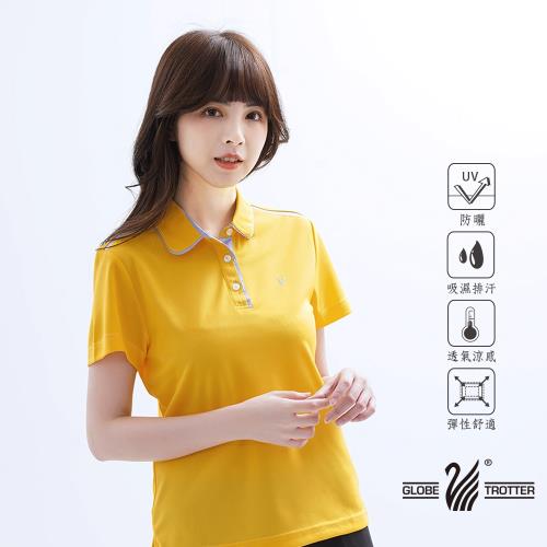 【遊遍天下】女款抗UV吸濕排汗機能格紋POLO衫GS1016黃色