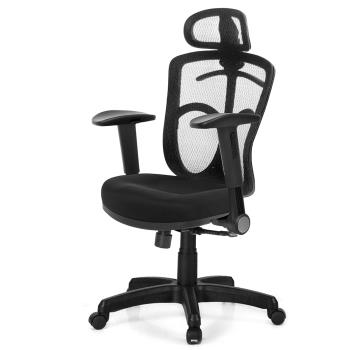GXG 高背半網 電腦椅 (摺疊滑面扶手) TW-096 EA1J