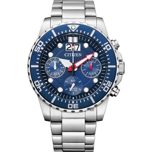 CITIZEN星辰Chronograph計時手錶-藍面/43mmAI7001-81L
