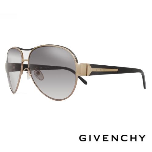 【GIVENCHY 紀梵希】法國質感經典飛行員大框太陽眼鏡(- 黑- GISGV472-02AP)